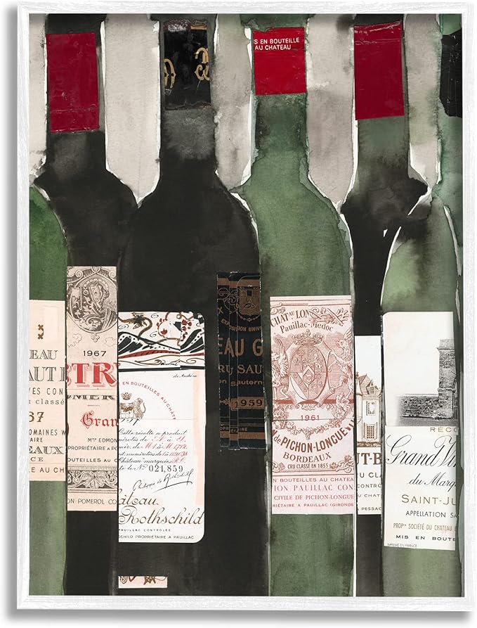 Stupell Industries Vintage Style Green Labeled Liquor Wine Bottles, Design by Samuel Dixon