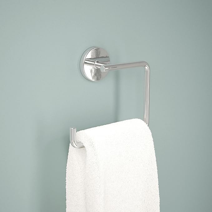 Delta Trinsic (1-Pack) Hand Towel Holder Polished Chrome Towel Racks for Bathroom Wall Square Towel Ring Holder for Bath Towel Hanger for Kitchen, Bathroom Accessories 759460