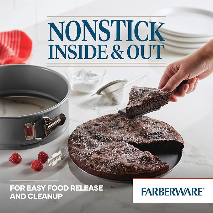 Farberware Nonstick Bakeware 9-Inch Round Springform Pan,Gray,(Pack of 6)