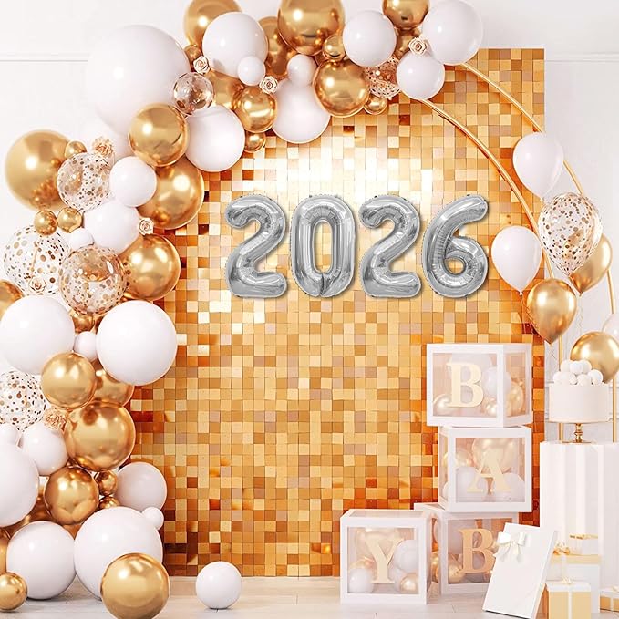 2026 Silver Balloons 42 Inch Silver Foil 2026 Balloon Numbers For New Years Balloons New Years Eve Party Supplies Nye Decorations Happy New Year Decorations 2026 Graduation Decorations 2026 Globos