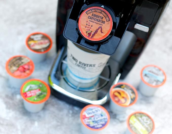 Two Rivers Coffee, Tea, Cocoa, Cider, Cappuccino Variety Sampler Pack Compatible with 2 Keurig K-Cup Brewers, Bit of Everything, 100 Count