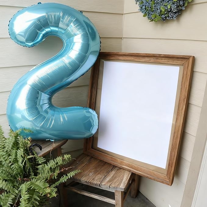 Light Blue 12 Number Balloons 12th Birthday Decorations for Boys Girls, 21 Number Balloons 40 Inch Ballon for Marriage Proposal, Engagement, Anniversaries, Celebration Party