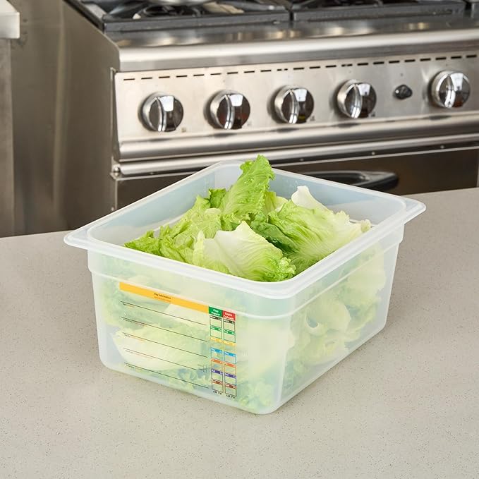 Restaurantware Food Storage Container 10 Pack of 12.7 x 10.3 x 3.9 Inches Plastic Stackable Storage Box White Reusable Label Container Dishwasher Safe For Restaurants And Kitchens