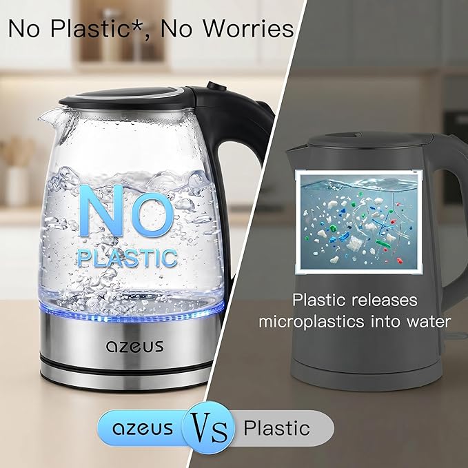 Azeus 1.8L Electric Kettle CX-817 - Fast Boil, Auto Shut-Off, Boil-Dry Protection, 360° Swivel Base - Stainless Steel Water Boiler for Tea, Coffee, and Hot Water