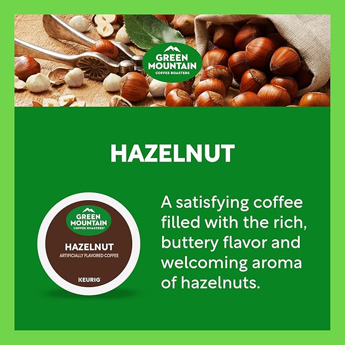 Green Mountain Coffee Roasters Hazelnut Coffee, Keurig Single-Serve K-Cup pods, Light Roast, 96 Count