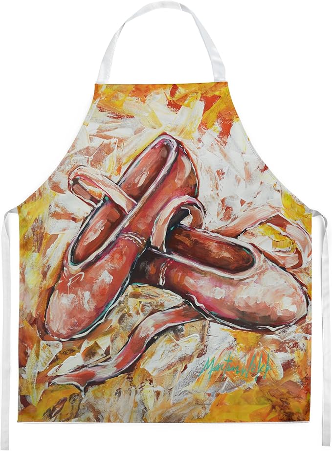 Caroline's Treasures First Step Ballet Shoes Apron Cooking Kitchen Server Baking Crafts Gardening for Adult Women Men, Unisex, Large, Multicolor