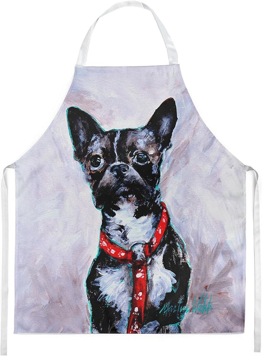 Caroline's Treasures Boston Terrier Ziggy Apron Cooking Kitchen Server Baking Crafts Gardening for Adult Women Men, Unisex, Large, Multicolor