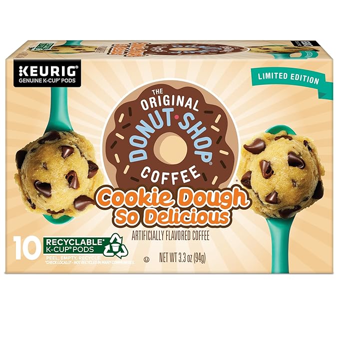 The Original Donut Shop Cookie Dough So Delicious Coffee, Single-Serve Keurig K-Cup Pods, 60 Count