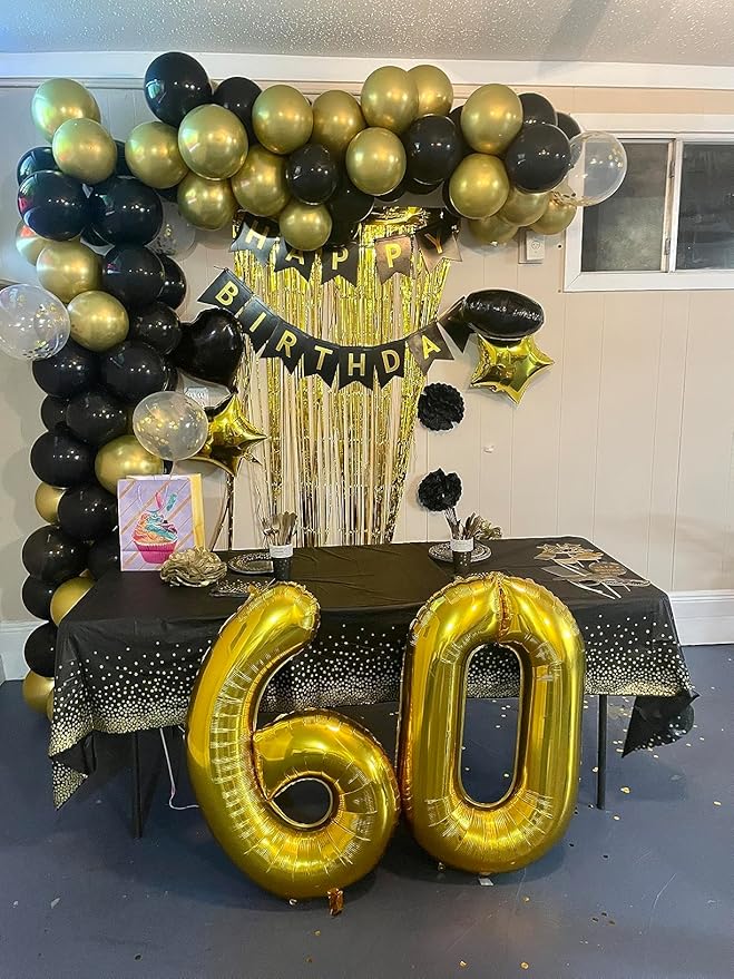 Gold Number Balloons 16, 40 In 16th Birthday Decorations for Boys Girls, Happy 61st Birthday Party Decorations Balloons for Engagement, Wedding, Celebration Party, Graduations