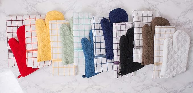 DII Basic Terry Collection Quilted 100% Cotton, Potholder, French Blue, 3 Piece