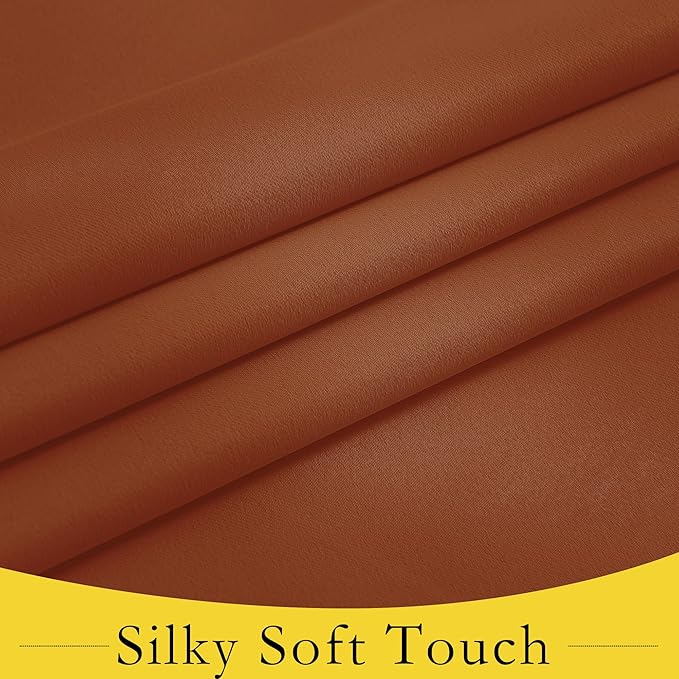 NICETOWN Blackout French Door Curtains, Privacy Curtains for Door Window, 26 X 50 Inch Room Darkening Drapes, Thermal Insulated Shade for Bedroom, (1 Panel, Burnt Orange)