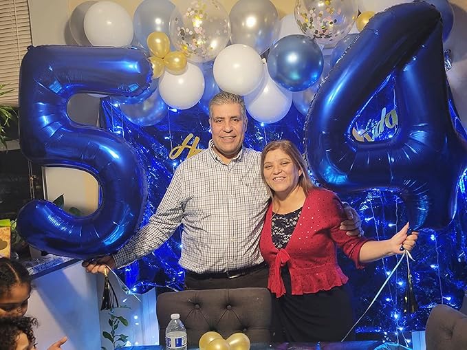 7 Balloon Numbers, 6 7 Birthday Decorations, Six Seven Decoration 40 Inch 7 Balloons for Birthday Party, Dark Blue Number Balloons for 7, 17, 27 Game Competition Wedding Anniversaries Party
