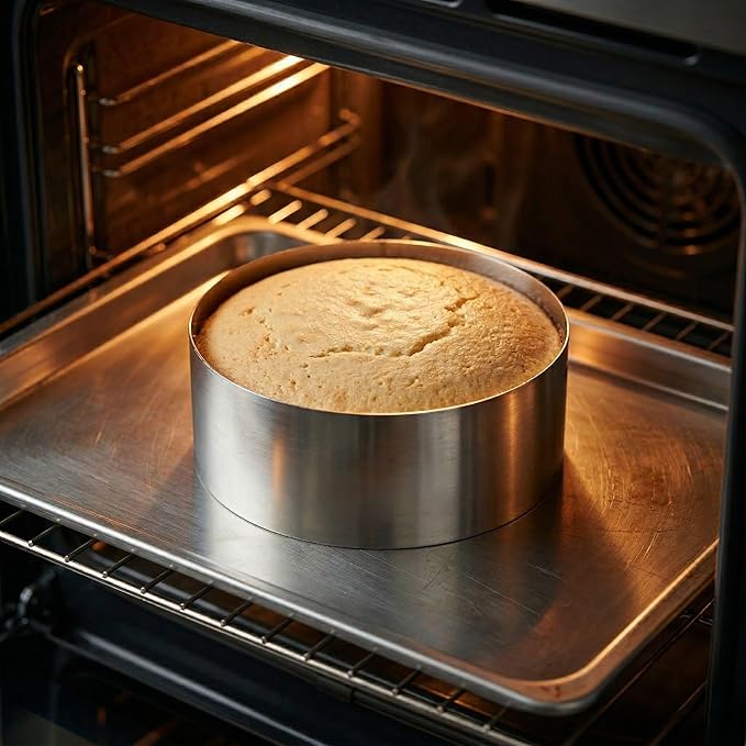 Restaurantware 5 x 2.4 Inch Baking Ring 1 Round Cake Ring - Oven-Ready Freezable Stainless Steel Ring Mold Dishwashable For Cooking Or Baking