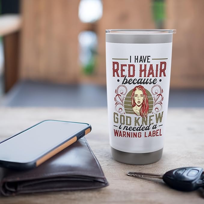 Red Hair Warning Label Redhead Gingers Stainless Steel Insulated Tumbler