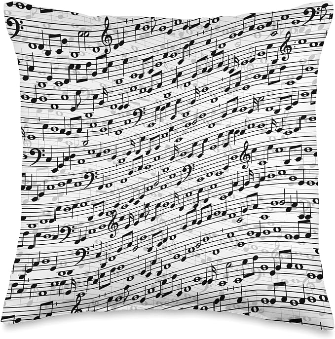 Musician Sheet Music Lovers Musical Notes Pattern Throw Pillow