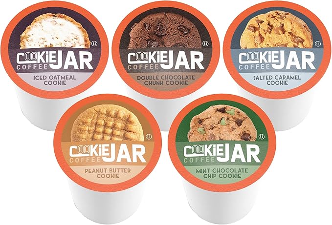 Cookie Jar Assorted Flavored Coffee Pods for Keurig K Cup Brewers,Variety Pack – Flavored Coffee Sampler with Multiple Delicious Options,40 Count (Pack of 2)