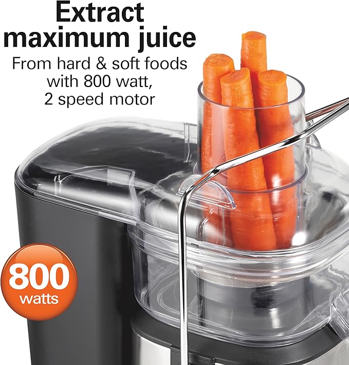Hamilton Beach Easy Clean Juice Extractor with Easy Sweep cleaning tool, 3" Big Mouth chute, R67870 (Renewed)