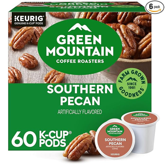 Green Mountain Coffee Roasters Southern Pecan Keurig Single-Serve K-Cup pods, Light Roast Coffee, 60 Count (6 Packs of 10)