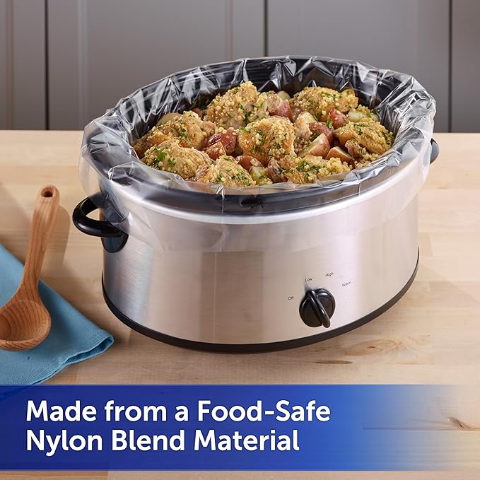 Reynolds Kitchens Slow Cooker Liners, 8 Pack, Fits 3-8 Quart Round and Oval Slow Cookers, BPA-Free Nylon Blend Construction, Heat-Resistant Up to 400F, Prevents Stuck on Food
