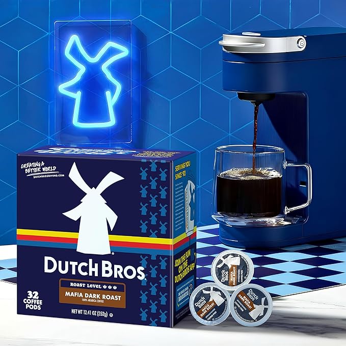 Dutch Bros® Mafia Dark Roast, 32 Count, Dark Roast, Single Serve Coffee Pods for Keurig K-Cup Brewers