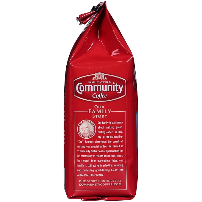 Community Coffee French Vanilla Flavored 72 Ounces, Medium Roast Ground Coffee, 12 Ounce Bag (Pack of 6)