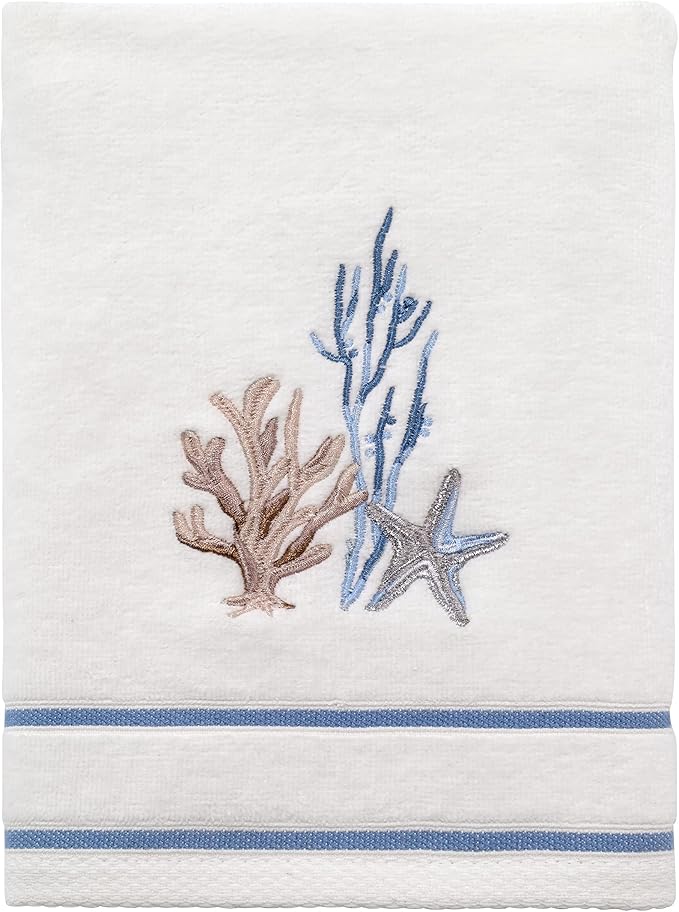 Avanti Linens - Hand Towel, Soft & Absorbent Cotton Towel (Abstract Coastal Collection) 30.00" x 16.00"