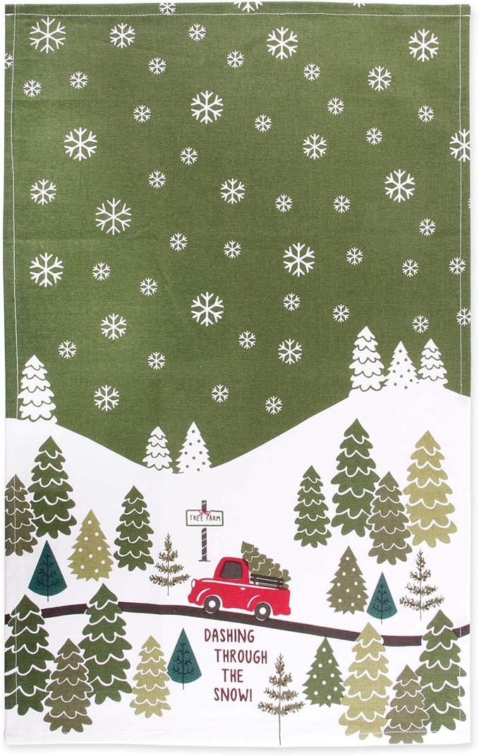 DII Holiday Kitchen Towel Set, Christmas Tea Towels for Baking, Cooking & Entertaining 18x28, Tree Farm, 2 Piece
