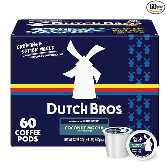 Dutch Bros Coconut Mocha Flavored Coffee inspired by Cocomo®, 60 Count, Medium Roast, Single Serve Coffee Pods for Keurig K-Cup Brewers