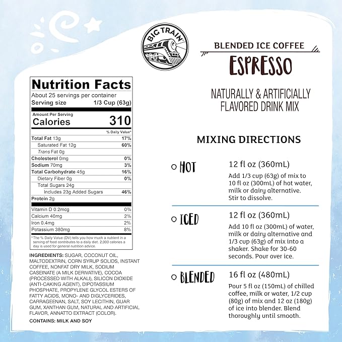 Big Train Espresso Blended Ice Coffee Beverage Mix, 3.5 Pound (Pack of 1)