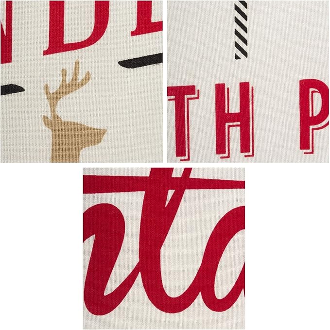 DII Christmas Fun Collection Printed Dishtowel Set, 18x28, North Pole, 3 Piece