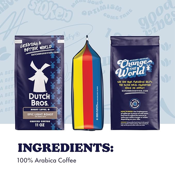 Dutch Bros® Epic Light Roast, Ground Coffee, Bagged 11oz