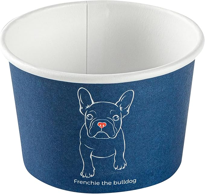 Restaurantware Coppetta 4-Ounce Dessert Cups, 200 Disposable Ice Cream Cups - Lids Sold Separately, Heavy-Duty, Frenchie Paper Frozen Yogurt Bowls, For Hot And Cold Foods