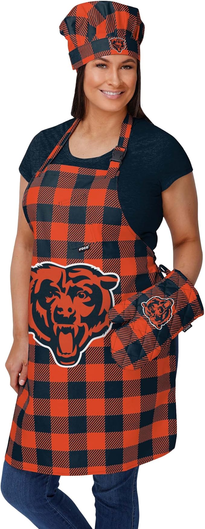 FOCO NFL Unisex-Adult NFL Team Logo Grilling Cooking Chef Gear - Oven Mitt