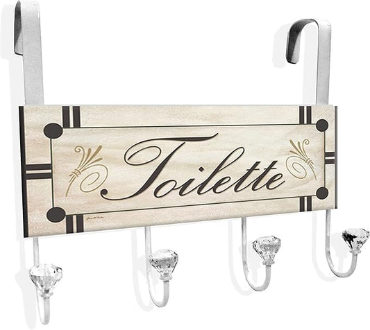 Stupell Home Décor Toilette Over The Door Hanger, 12 x 10.5 x 2, Proudly Made in USA