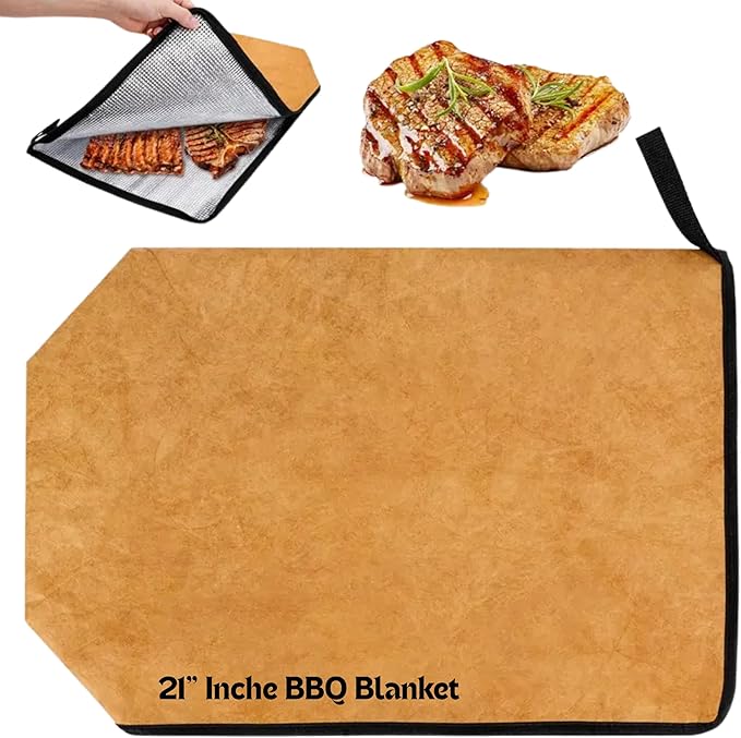 NCA - 5 piece BBQ Prep Tub, BBQ Blanket, Heat Resistant Grill Gloves (1472°F), Meat Claws | 21" Meat Resting Bag, Insulated Triple Layer | Foldable Cutting Board, Drain Plug | 2 pcs Chicken Shredder