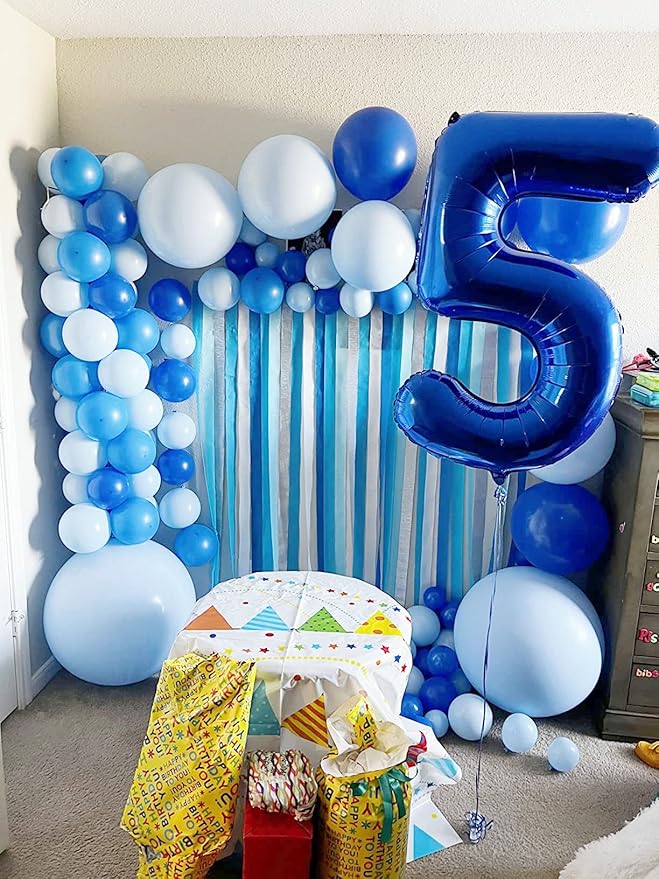 25 Balloon Numbers, 25th Birthday Decorations for Women Men, Number 52 Balloons 40 In Dark Blue Birthday Party Decorations for Wedding, Celebration Party, Graduations
