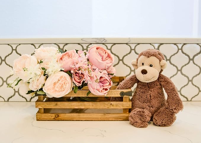 Admired By Nature 1 unit 12"L Rustic Small Wooden Crate, Gift Basket, Decorative Tray, Storage Organizer, Farmhouse Style Decor, Wood Storage Crates Container, Decorative Display Trays For Home Décor