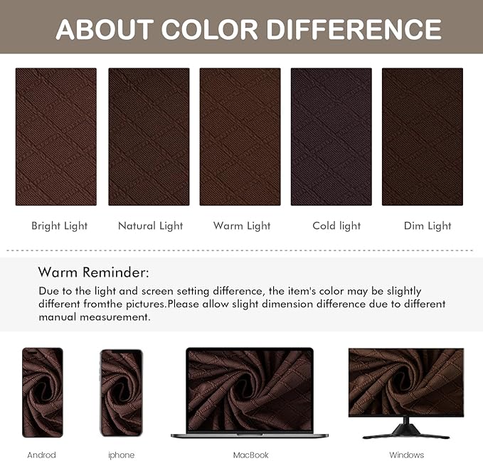 Genina Waterproof Seat Covers for Chairs,Set of 4 Dining Room Chair Seat Covers for Kitchen,Stretch Jacquard Removable Washable Dining Chair Slipcovers Protectors with Rear Covers, Chocolate