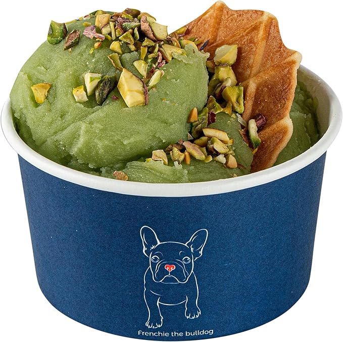 Restaurantware Coppetta 8 Ounce Dessert Cups, 50 Disposable Ice Cream Cups - Lids Sold Separately, Sturdy, Frenchie Paper FroYo Bowls, For Hot And Cold Foods, Perfect For Gelato Or Mousse