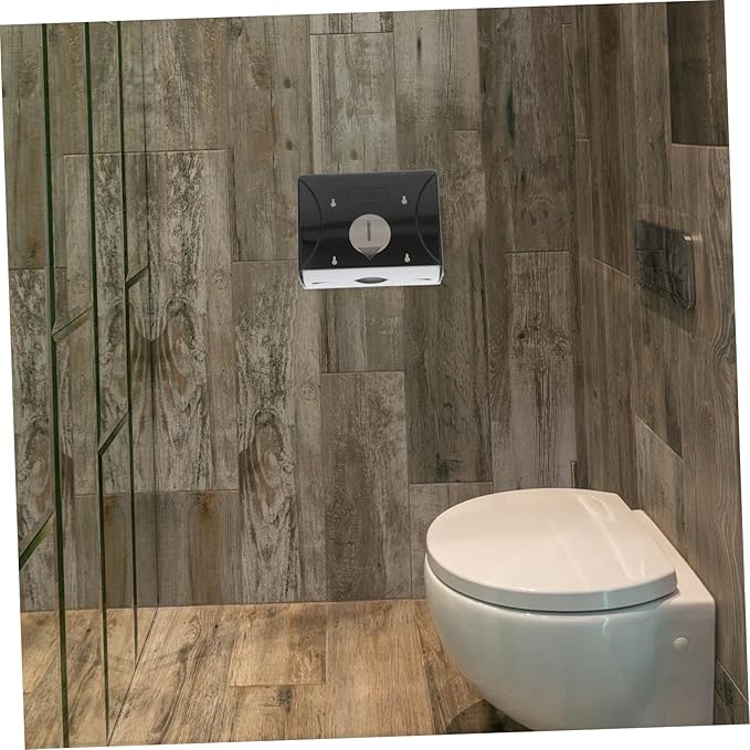 LIFKOME Wall Mounted Paper Towel Dispenser Capacity Black Tissue Holder for Bathroom and Kitchen Versatile Design for Hotels and Commercial Use Easy to Install Compatible with All Types