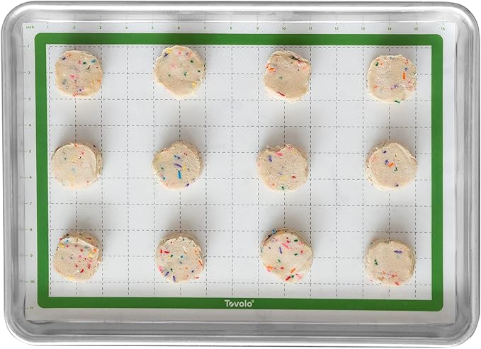 Tovolo TrueBake Silicone Baking Mat Half Sheet with Grid Lines for Baking Cookies Pastry Rolling Dough Cooking, Heavy Duty Heat Resistant Reusable Non Stick BPA Free Bakerware Liner Mat Oven Safe