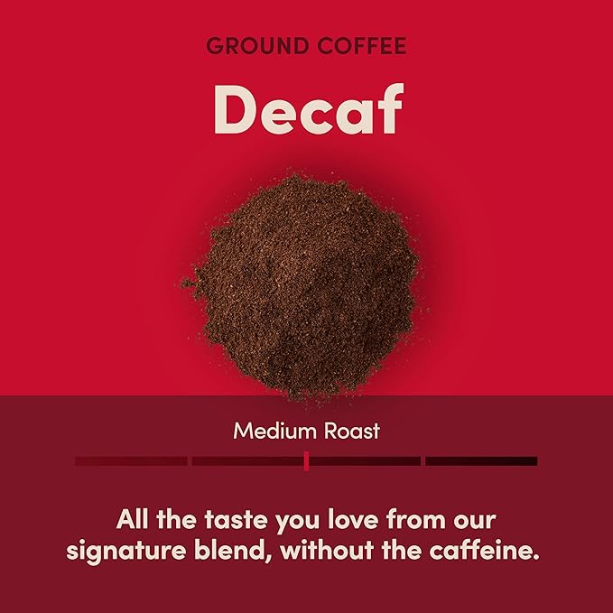Tim Horton's 100% Arabica Medium Roast, Decaffeinated, Ground Coffee, 12 Ounce