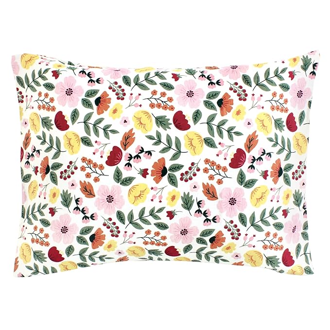 Hudson Baby Unisex Baby Cotton Toddler Pillow Case, Fall Botanical, One Size
