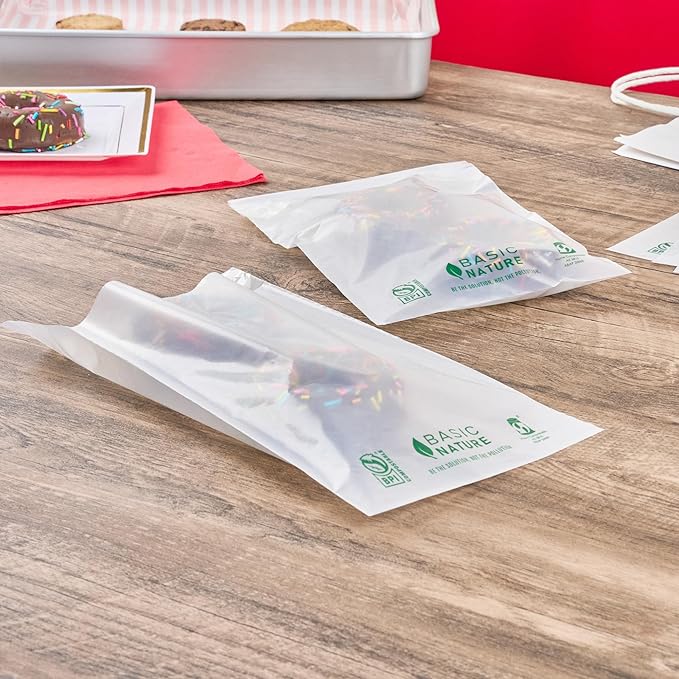 Restaurantware Food Storage Bags 100 Count 9 x 6 Inches Translucent Adhesive Bags Plastic Reusable Translucent for Cold Food Storage