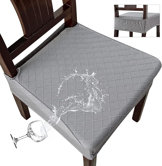 Genina Waterproof Seat Covers for Chairs Seat Covers for Dining Room Chair Slipcovers Kitchen Chair Covers Dining Chair Covers