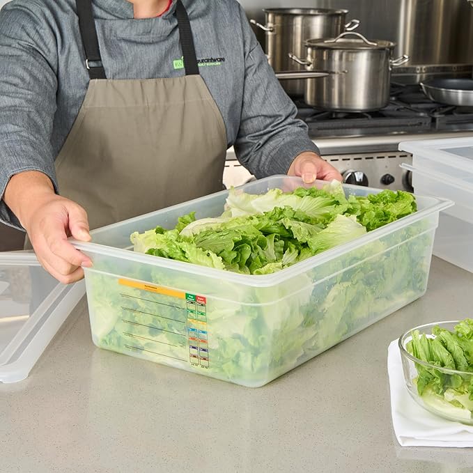 Restaurantware Food Storage Container 10 Pack of 20.7 x 12.6 x 5.9 Inches Plastic Stackable Storage Box White Reusable Label Container Dishwasher Safe For Restaurants And Kitchens
