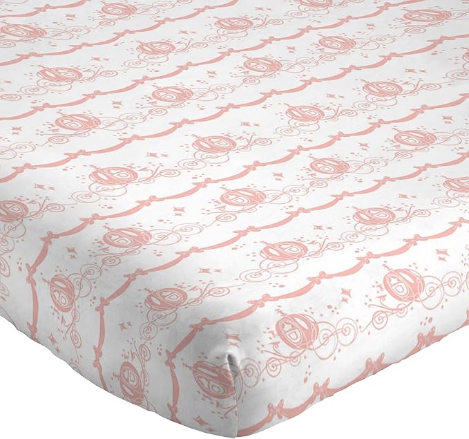 Jay Franco Kids Sheet Set with Fitted, Flat Sheets & Pillow Cover - Ultra-Soft Bedding with Pillowcase for Room Decor, White - Princess Cinderella, 4 Piece Full