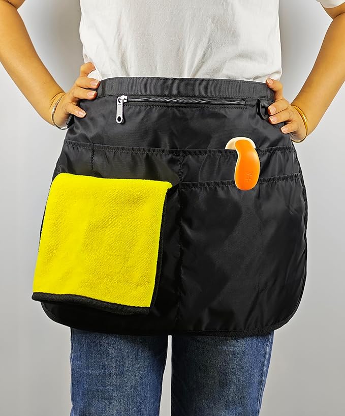Bafelia Waterproof Cleaning Apron with 7 Pockets, Cleaning Supplies for Housekeeping, Lightweight and Durable Maid Apron
