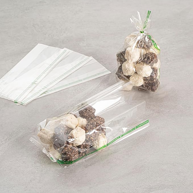 Restaurantware Plastic Gusset Bags 100 Count 3 1/2" x 2 1/4" x 9 3/4" Wicker Dispensing Bottom Gusset Clear Plastic Bags Heat Sealable For Sourdough Bread Cookies Pastries For Home Bakers And Bakeries
