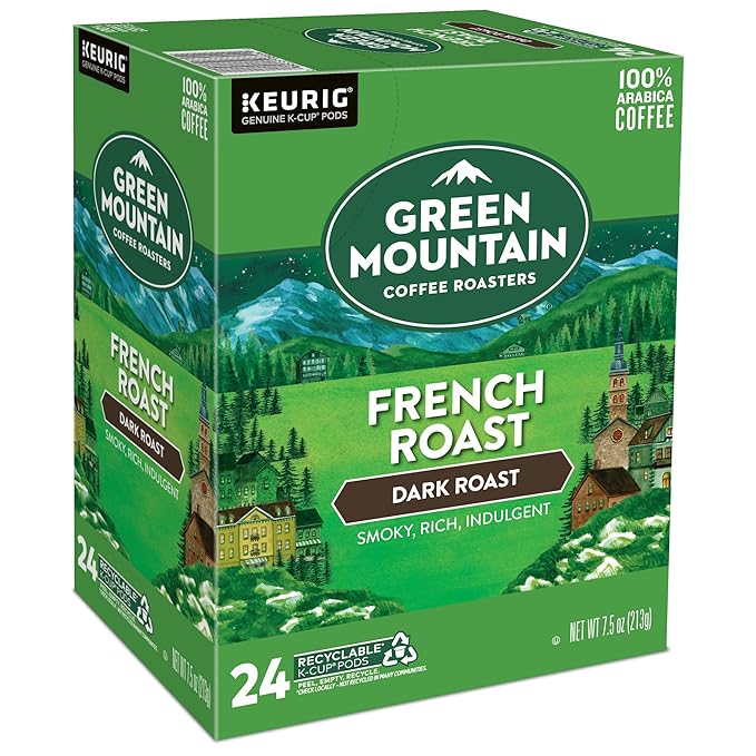 Green Mountain Coffee Roasters French Roast, Single-Serve Keurig K-Cup Pods, Dark Roast Coffee Pods, 96 Count